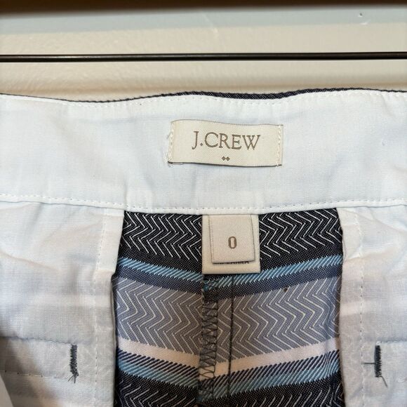 J Crew Blue Navy Striped Flat Front Chino Shorts Size 0, Low Rise Waist‎ 30” NEW - Picture 6 of 10